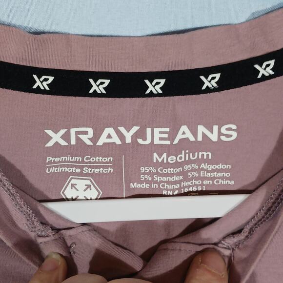XRay Jeans Shirt Womens Medium Long Sleeve 3-Button Front Top Light Purple Mauve - Picture 2 of 8